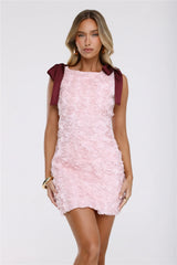 Rosy Rosette Mini Dress Pink