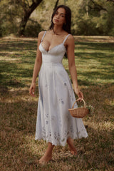 Bluebell Lace + Cotton Broderie Anglais Midi Sundress