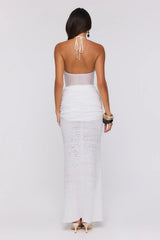 Blanco Halter Midi Dress White