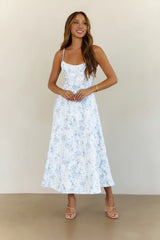 Starry Silence Midi Dress Blue