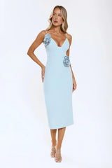 Soft As A Secret Midi Dress Blue