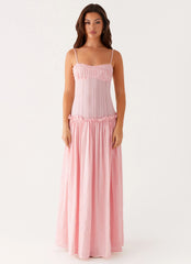 Jacinda Drop Waist Maxi Dress - Pink