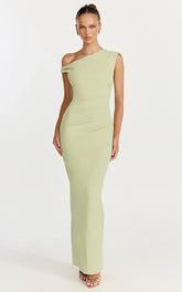 Genie Maxi Dress - Off The Shoulder Dress in Sage