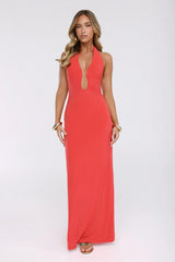 Style Protocol Halter Maxi Dress Red