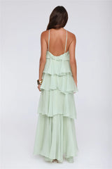 Dreamy Rosette Halter Maxi Dress Mint